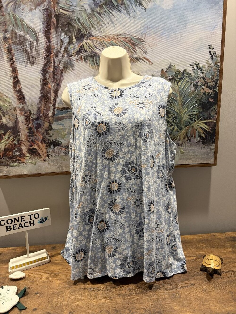 j. jill Sleevelss Floral Smocked Top